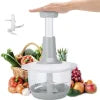 Manual Hand Push Chopper | Multi-functional Vegetable Meat Grinder, Grater, Chopper -1500 Ml